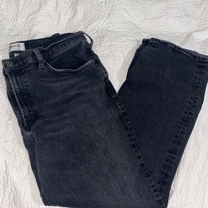 Agolde High Rise Straight Jeans in Black